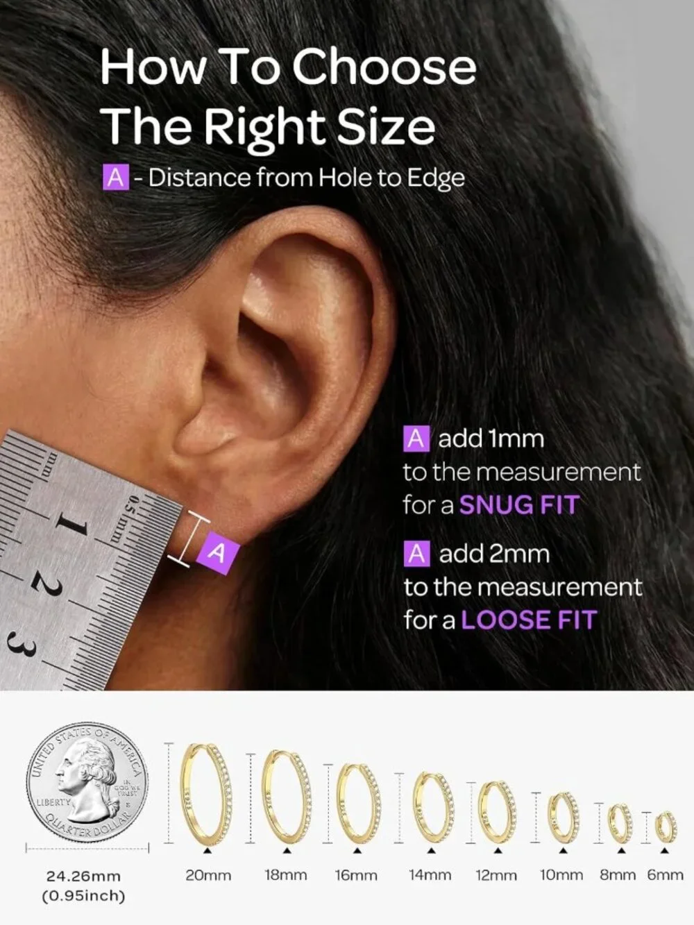 Stylish 925 Sterling Silver Small Hoop Earrings for Women, 6-20MM, Elegant